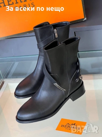 Hermes Дамски Черни Боти Хермес Код E1233, снимка 2 - Дамски боти - 53754798