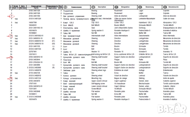 Лада Нива Резервни части за кормилно управление, снимка 2 - Части - 51693903