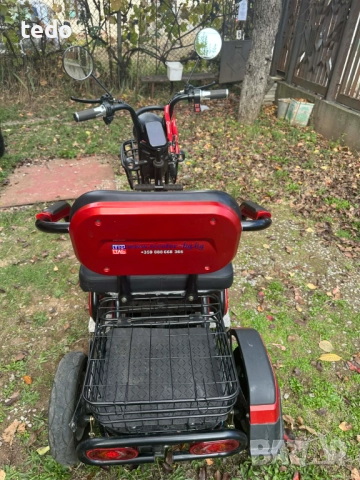 Електрическа триколка с три седалки EcoWay модел М19X бордо, снимка 2 - Мотоциклети и мототехника - 52968542