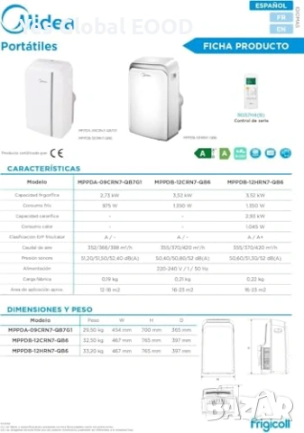 MIDEA Silent мобилен климатик 12000 BTU с евакуация  Описание:  MIDEA Silent 12000 BTU е мобилен кли, снимка 11 - Климатици - 53095987