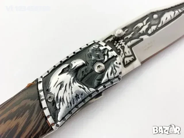 Руски сгъваем джобен нож с калъф АКУЛА ,сталь 65х13, снимка 5 - Ножове - 52293639