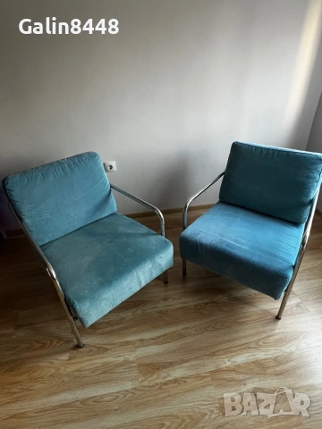 Дизайнерски ретро фотьойли от Холандия - метална конструкция, снимка 4 - Дивани и мека мебел - 53861302