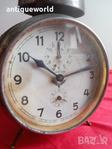 Рядък Железничарски Часовник Будилник  JUNGHANS ,Юнгханс, снимка 3 - Антикварни и старинни предмети - 53731512