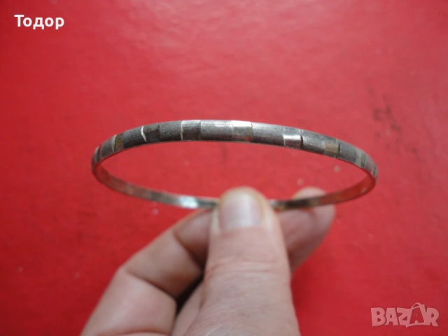 Страхотна твърда сребърна гривна 2, снимка 6 - Гривни - 53323284