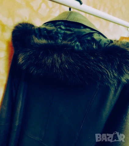 Елегантно дамско кожено яке маслено зелено– естествена кожа, снимка 6 - Якета - 40836007