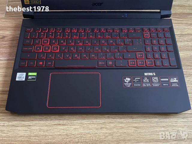 15.6 Nitro`i5-10300H/GTX 1650Ti/16GB RRD4/256GB NVMe+500GB HDD/FHD IPS, снимка 4 - Лаптопи за игри - 53446015