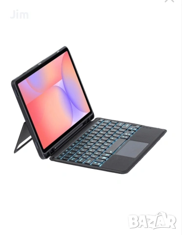 Калъф с Bluetooth клавиатура и RGB за Samsung Galaxy Tab S9+/S9 FE+ (12.4"), снимка 6 - Калъфи, кейсове - 53873176