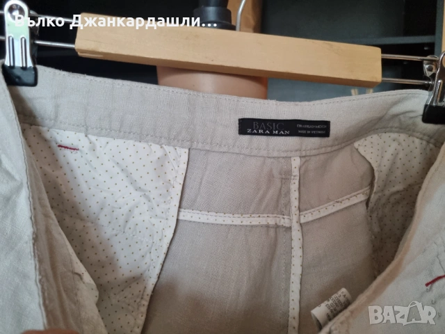 Мъжки къс ленен панталон Zara, снимка 8 - Къси панталони - 53094416