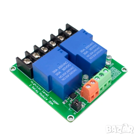 2-посочен 30A релеен модул за високо и ниско ниво, 5V интелигентен домашен PLC контролер за автомати, снимка 3 - Друга електроника - 53908620