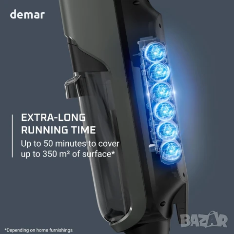 Tefal X-CLEAN 4 Безжична прахосмукачка за мокро и сухо почистване,сива, снимка 5 - Прахосмукачки - 51156265