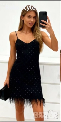 Дамска рокля с пера, снимка 2 - Рокли - 52537368