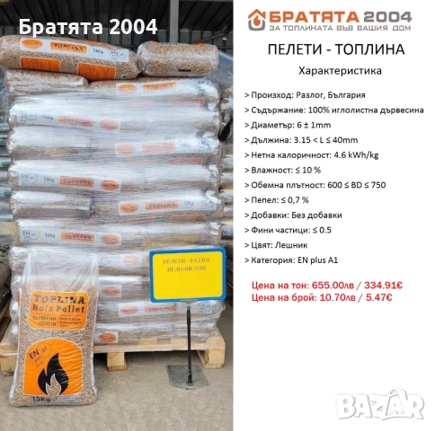 Пелети Съни Тера 100% иглолистни, снимка 6 - Пелети - 52610894