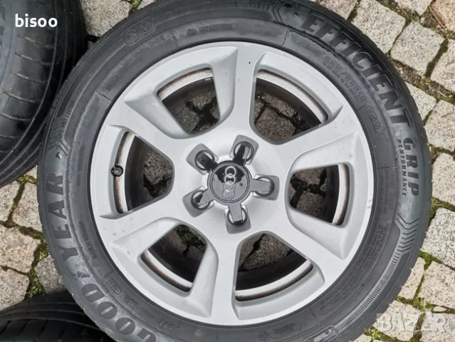 4бр ОРИГИНАЛНИ НЕМСКИ ЛЕТИ джанти 5Х112, 16" с гуми GOODYEAR EFFICIENT GRIP 225/55/1, снимка 3 - Гуми и джанти - 48346934