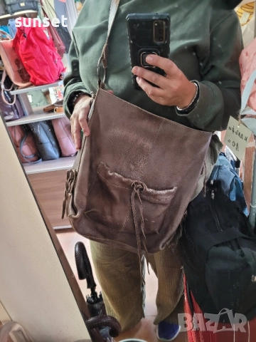 естествена кожа голяма чанта за рамо и през рамо, снимка 10 - Чанти - 51877890