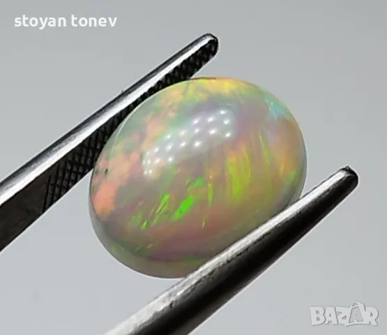 Опал с нежено сияещ глоу ефект - 3.00кт.! Сертифициран! Нов!, снимка 7 - Други - 49752725