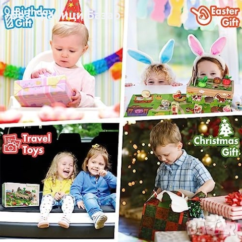 Нов Montessori сет за моторика – зеленчуци и животни, подарък за деца, снимка 3 - Образователни игри - 51684356