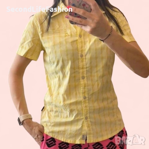 Jack Wolfskin дамска риза с къс ръкав и UV защита размер S, снимка 6 - Ризи - 54167385