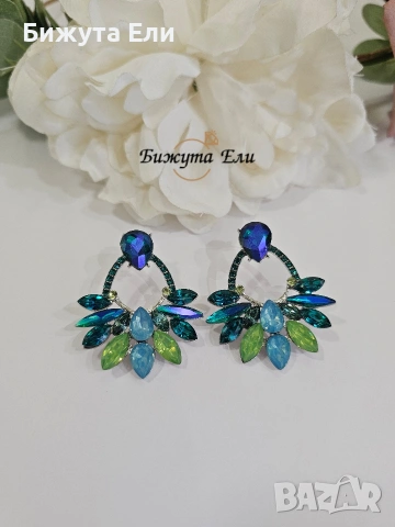 Официални обеци с кристали , снимка 3 - Обеци - 53896444