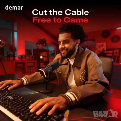 MAONO PD100W Безжичен геймърски микрофон, 2.4GHz безжичен и USB, снимка 2 - Микрофони - 53777412