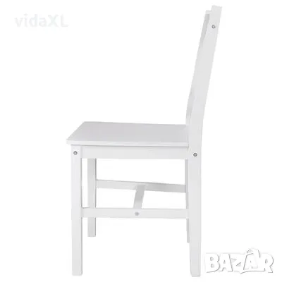 vidaXL Трапезни столове, 4 бр, бели, борова дървесина(SKU:241511), снимка 5 - Столове - 48769368