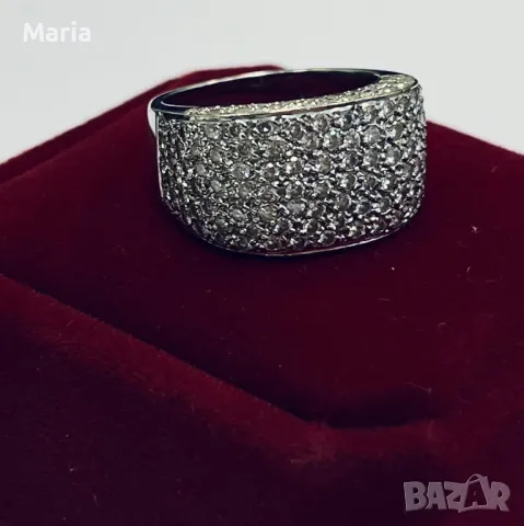 Дамски пръстен бяло злато и брилянти, снимка 12 - Пръстени - 49970848