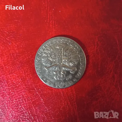 Полша 10 злоти 1965 700 години Варшава - Нике, снимка 2 - Нумизматика и бонистика - 50418592