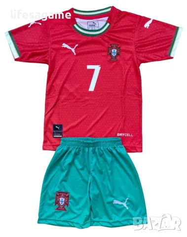 Детски футболен екип Португалия Роналдо комплект тениска и къси панталони Portugal Ronaldo, снимка 2 - Детски комплекти - 49688572
