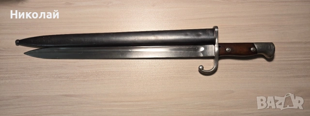 Щик, нож за аржентински маузер м1891 с дървена дръжка, снимка 3 - Антикварни и старинни предмети - 53624501