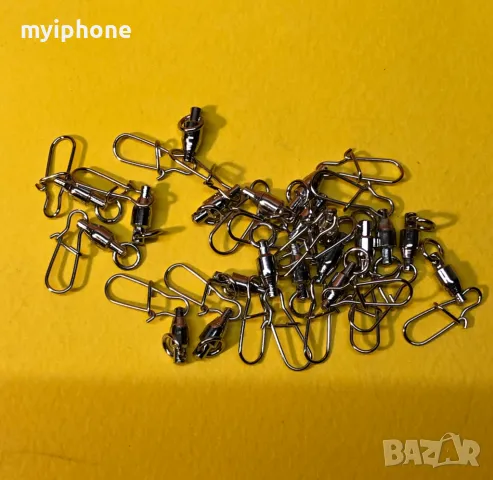 20 броя вирбел с карабина на лагерче, снимка 2 - Такъми - 49264063