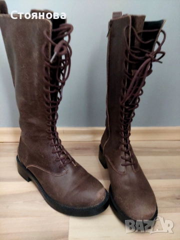 Нови висококачествени ботуши ZARA, естествена кожа, снимка 2 - Дамски ботуши - 52654088