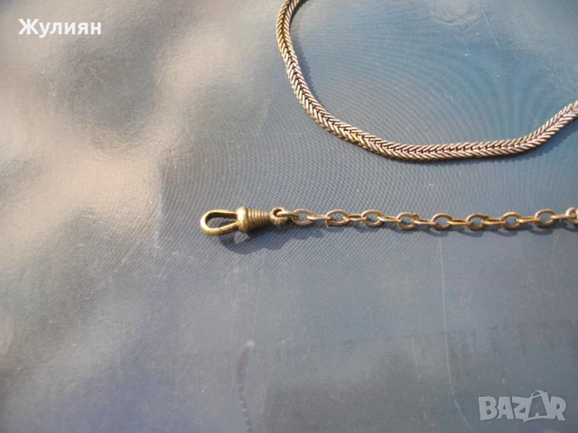 СТАР ПОСРЕБРЕН КЮСТЕК ЗА ДЖОБЕН ЧАСОВНИК, снимка 2 - Антикварни и старинни предмети - 50990150