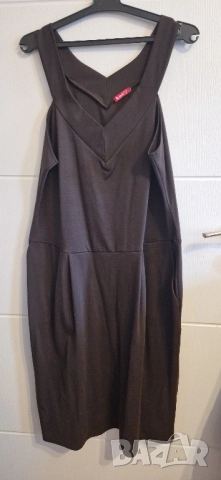 Дамска дълга рокля без ръкав  тип сукман размер: М/Л материя: памук цвят: тъмно кафява прикрива несъ