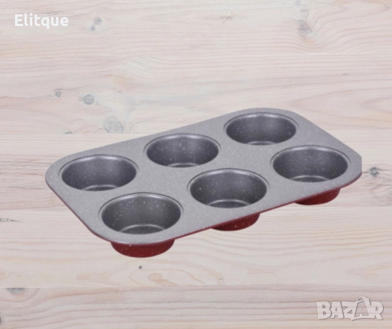 Форма за мъфини, За 6 бр, Мраморно покритие, снимка 2 - Други - 52786789