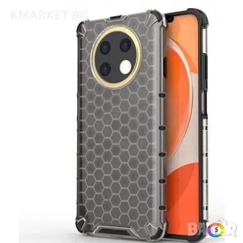 Huawei nova Y91 Силиконов Калъф Honeycomb TPU и Протектор, снимка 6 - Калъфи, кейсове - 49357013