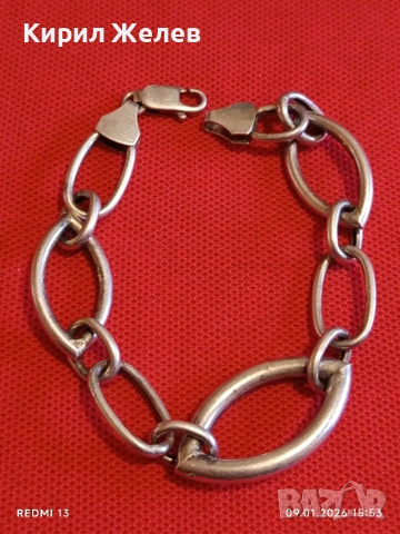 Масивна сребърна гривна много красива майсторска ръчна изработка 53066, снимка 8 - Гривни - 53044917