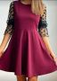 Къса дамска рокля бордо, снимка 1 - Рокли - 45437105