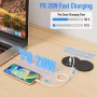 Вграден настолен контакт с капак, USB-C PD 20W,USB-A и USB-C,2 м кабел, снимка 3