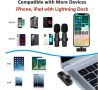 Комплект 2 безжични микрофонa тип Брошка, съвместими с iPhone,предаватели, приемник, Apple lightning, снимка 2