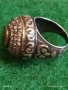 Винтидж сребърен пръстен стил Хюрем султан с НЕФРИТ орнаментиран ювелирно бижу 51826, снимка 6
