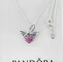 Сребърно колие 925 модел Pandora Pavé Heart Angel Wings Necklace, снимка 10