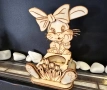 Великденска поставка за яйце със зайче – лазерно изрязана от бреза, ръчна изработка, снимка 3