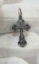 Старинен сребърен кръст с разпятие бог спаси и сохрани с подарък вързанка за врата, снимка 2