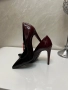 Луксозни обувки от естествен лак,преливащо Бордо в черно, снимка 1