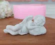 3d спящ ангел на възглавница силиконов молд форма фондан шоколад гипс декор, снимка 1