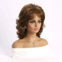 Къса дамска къдрава кафява синтетична перука с бретон, снимка 3