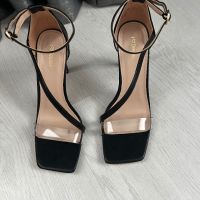 Дамски черни високи обувки, 39 номер, снимка 1 - Дамски обувки на ток - 45567081