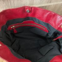 Червена кожена чанта на Musette, снимка 8 - Чанти - 45842132