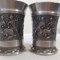 Немски чаши за ракия от калай Antik * Vintage, снимка 3 - Антикварни и старинни предмети - 45344999