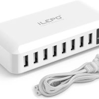 iLepo 8-портова USB зарядна станция за зареждане на множество устройства с LED дисплей, снимка 5 - Друга електроника - 45178329