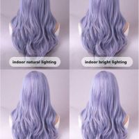 Микс от цветове лилаво синя перука с бретон, снимка 5 - Аксесоари за коса - 45709524